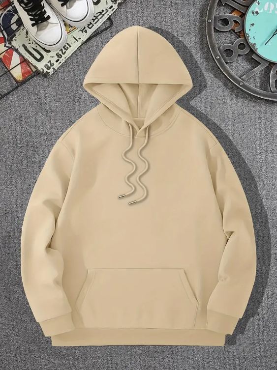 BEIGE BASIC HOODIE