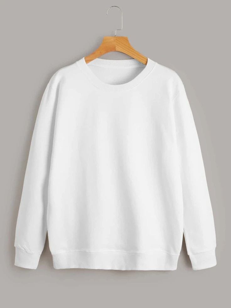 WHITE BASIC SWEATSHIRT