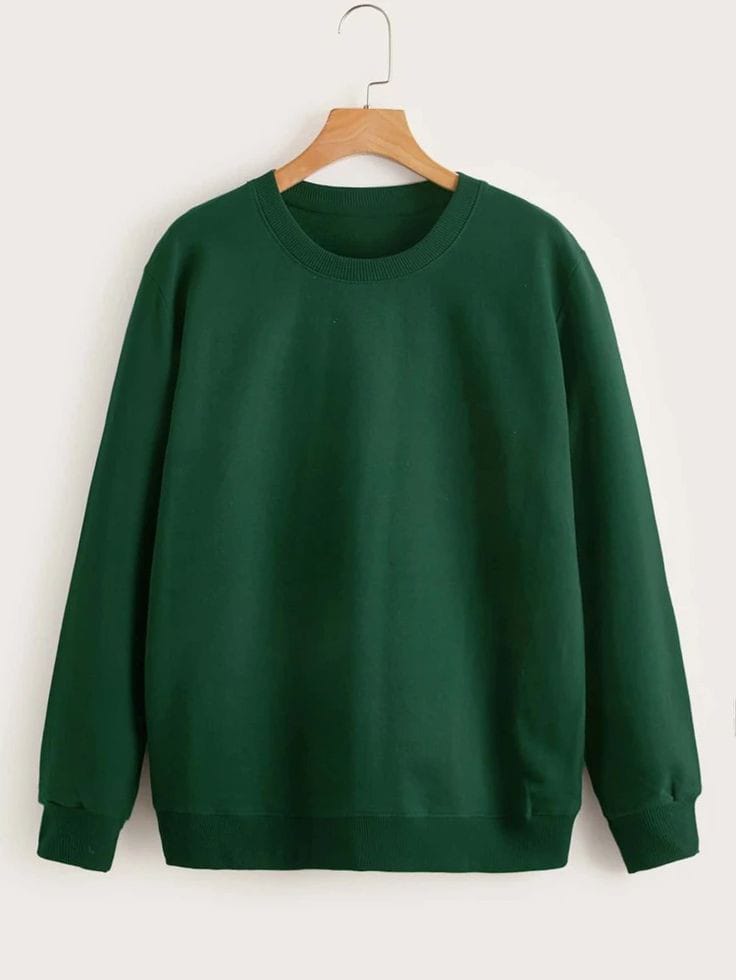 DARK GREEN BASIC SWEATSHIRT