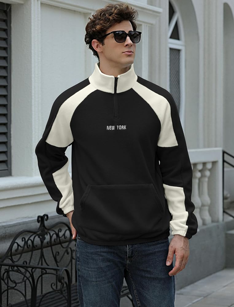 BLOCK ZIP UP SWEATSHIRT
