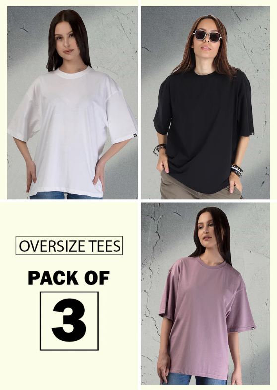 PACK OF 3 OVERSIZED TSHIRTS