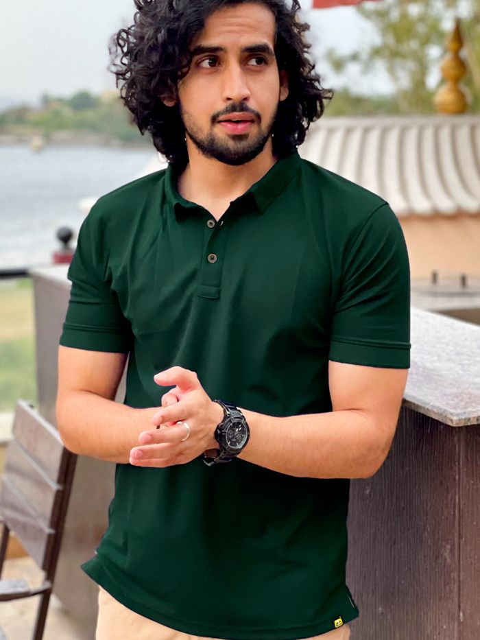 DARK GREEN POLO TSHIRT