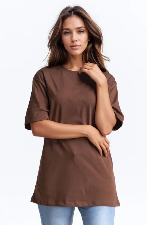 BROWN HALF SLEEVES TSHIRT