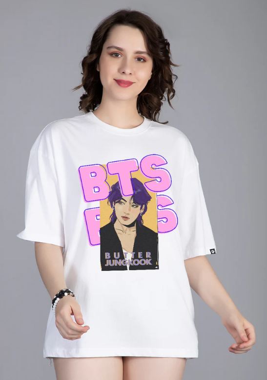 WHITE BTS OVERSIZED TSHIRT