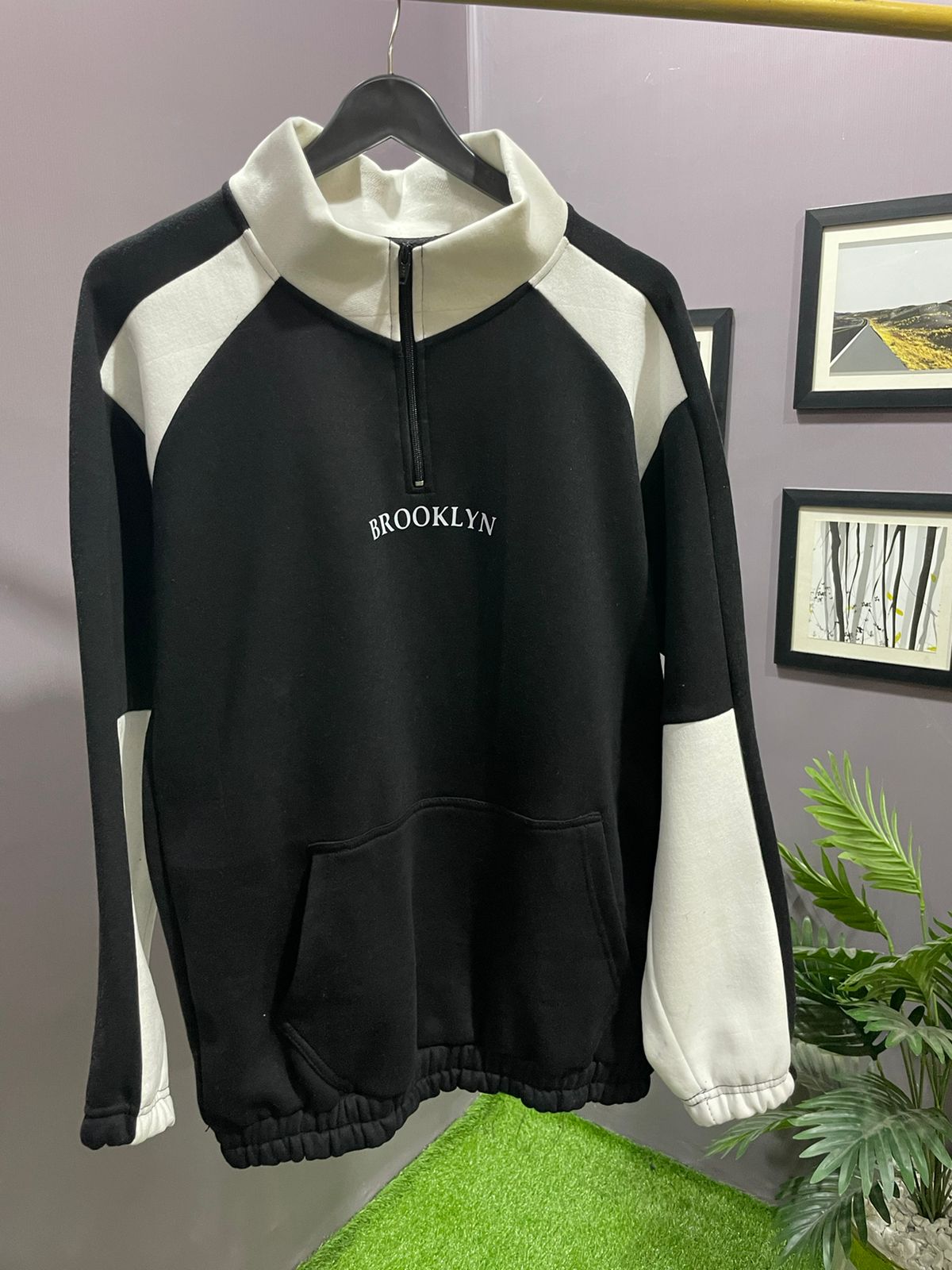 BLOCK ZIP UP SWEATSHIRT
