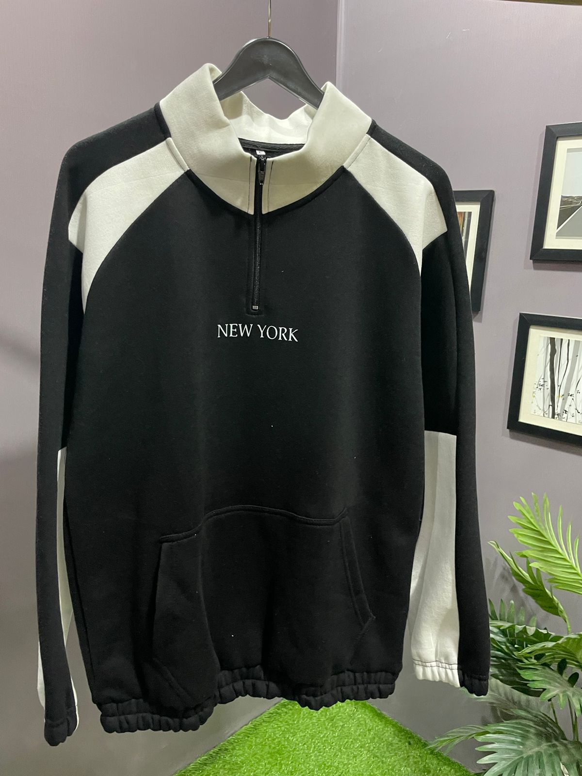 BLOCK ZIP UP SWEATSHIRT