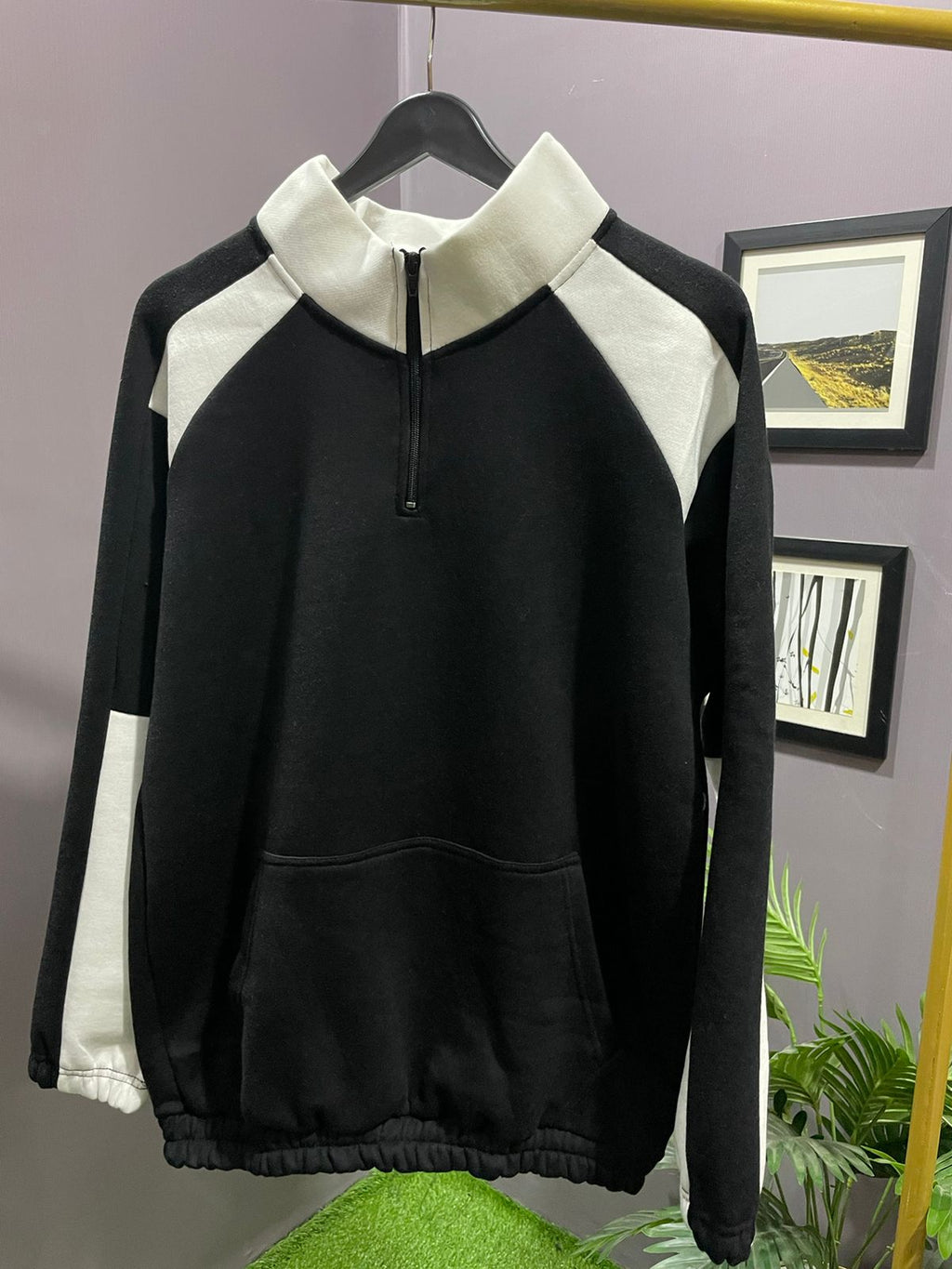 BLOCK ZIP UP SWEATSHIRT