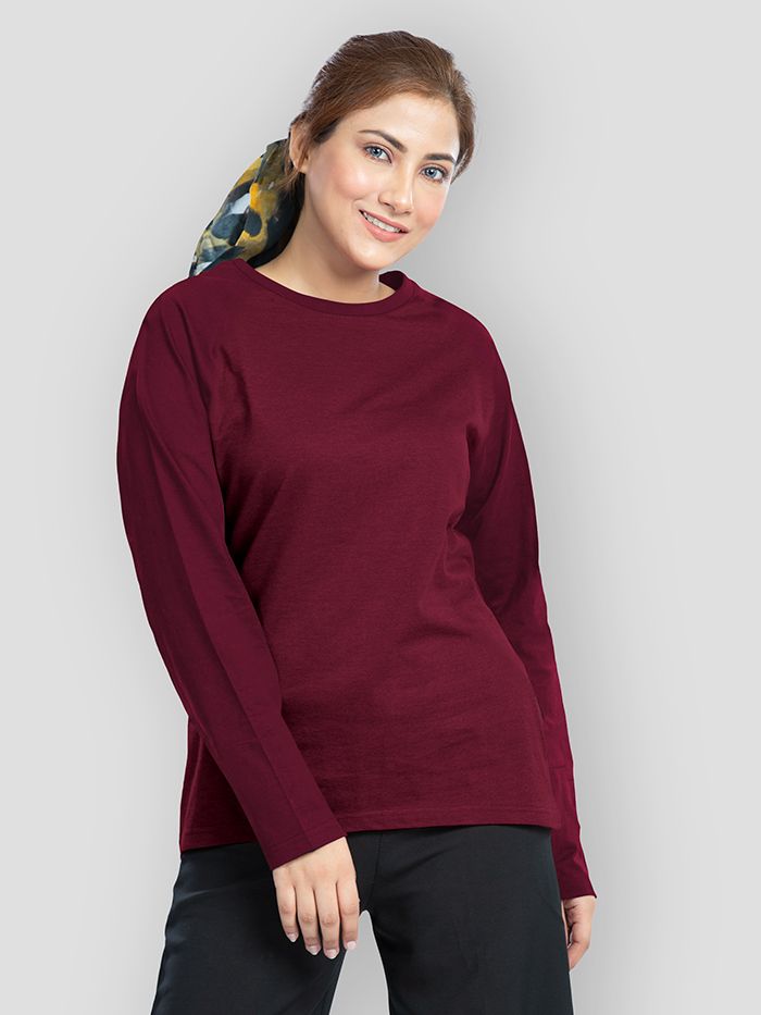 MAROON FULL SLEEVES TSHIRT