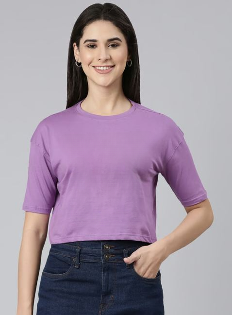 LILAC CROP TSHIRT