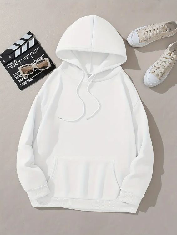 WHITE BASIC HOODIE